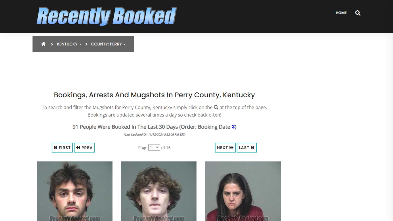 Bookings, Arrests and Mugshots in Perry County, Kentucky - Recently Booked