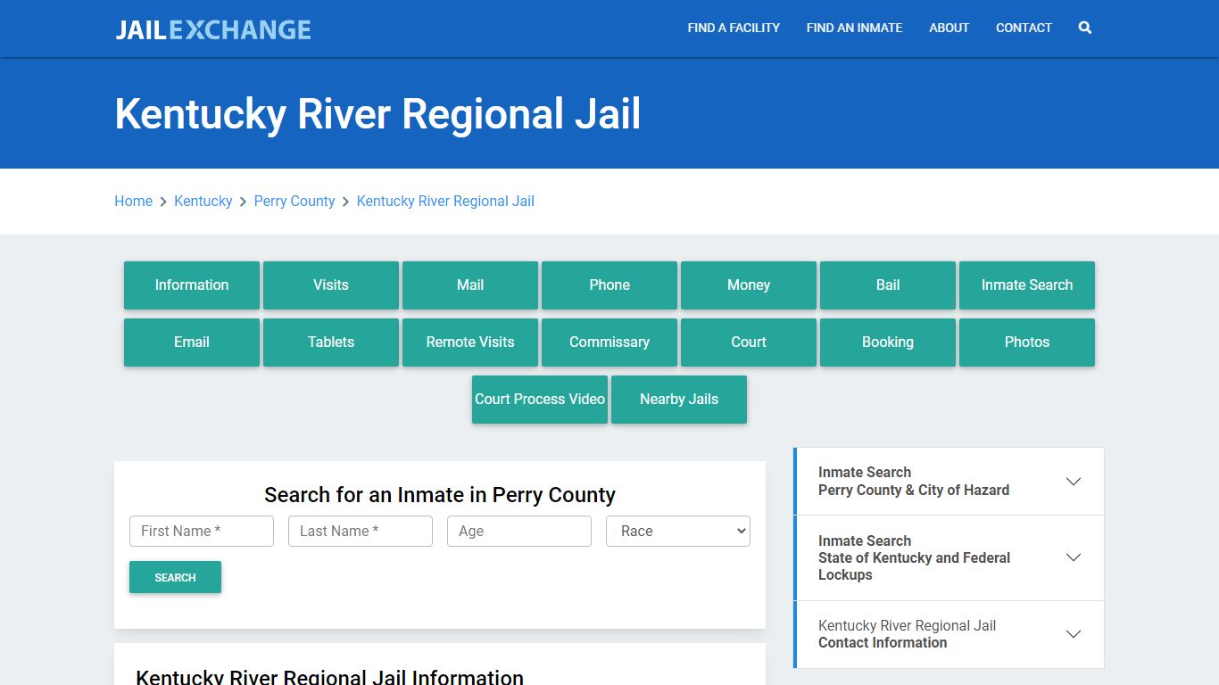 Kentucky River Regional Jail Roster Lookup, KY, Inmate Search