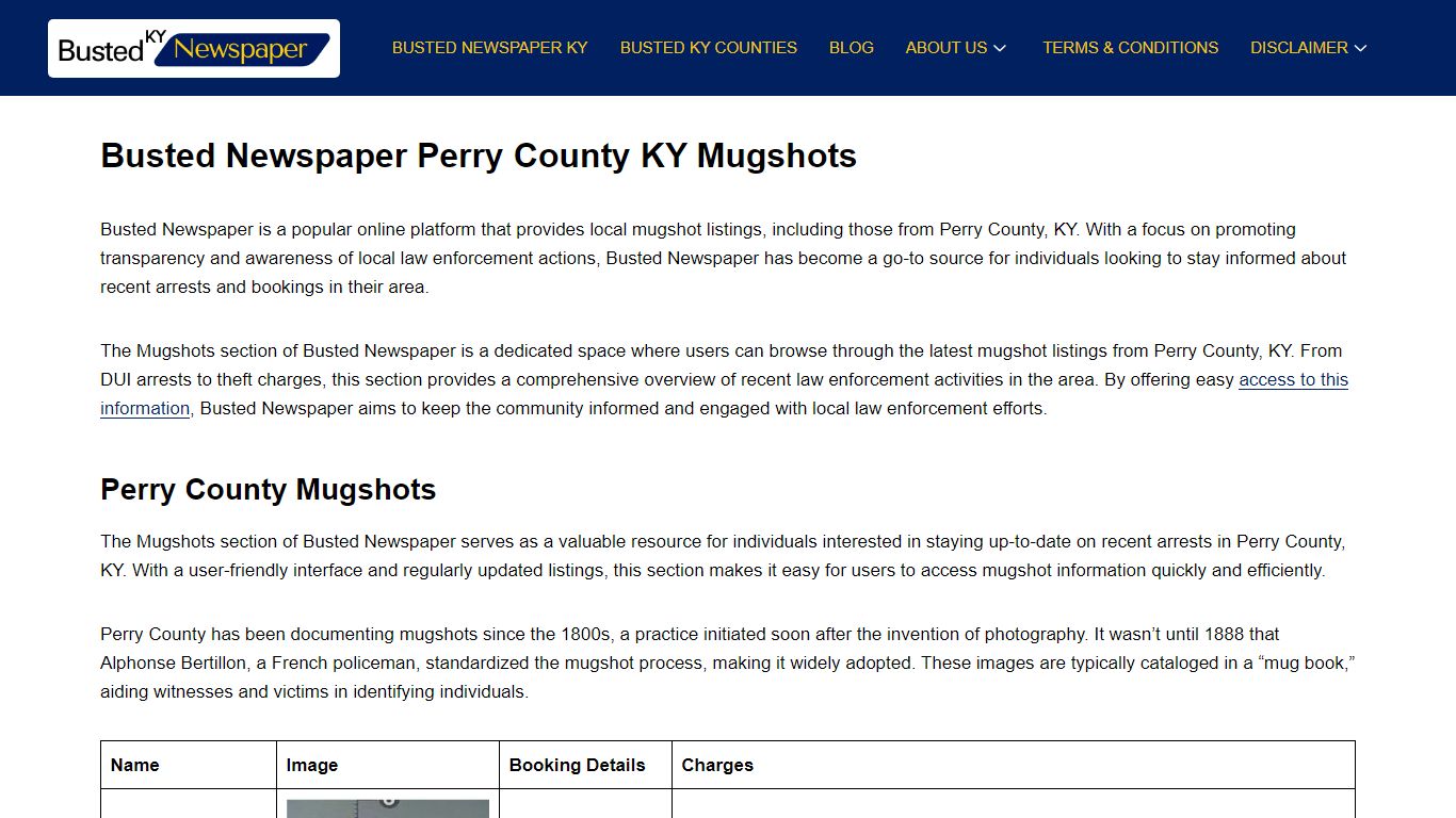 Busted Newspaper Perry County KY Mugshots