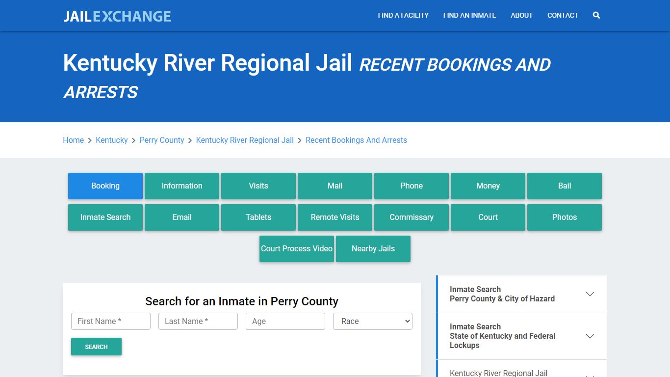 Kentucky River Regional Jail Recent Bookings And Arrests